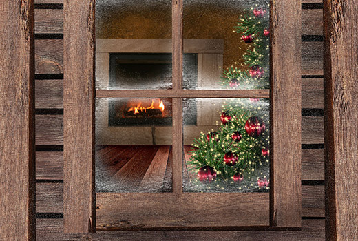 Christmas through window