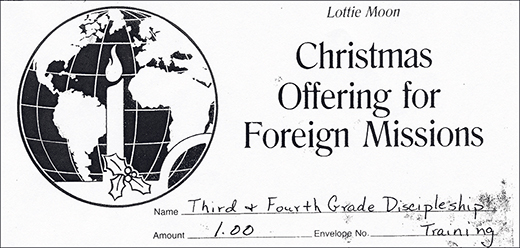 Lottie Moon envelope