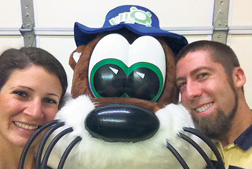 Brittany and Jamie Ballentine with Olly the Otter.