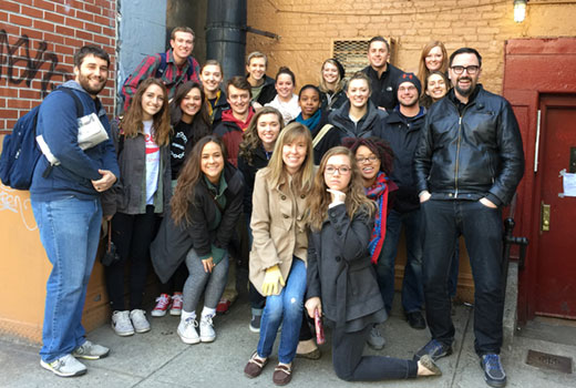 Raleigh Sadler, far right, hosts a group of Ames, Iowa, college students in New York to fight human trafficking. (Submitted photo)