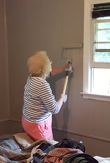 Applying a fresh coat of paint.