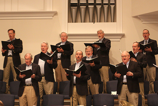 The South Carolina Baptist Singing Churchmen sing during the Tuesday morning session.