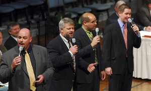 Youth pastors sing