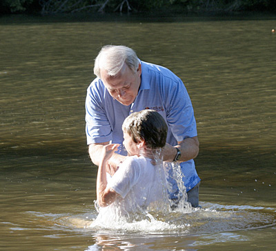 Outdoor baptism service promotes excitement at Taylors